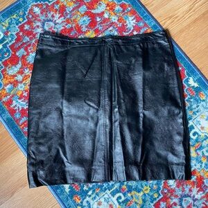 H&M Black PLeather Skirt size 10